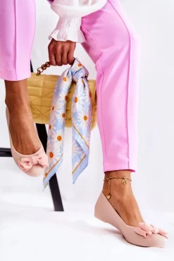 Best Boto Gumowe Damskie Baleriny Kokardka Nude Fergie