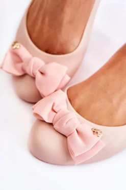 Best Boto Gumowe Damskie Baleriny Kokardka Nude Fergie