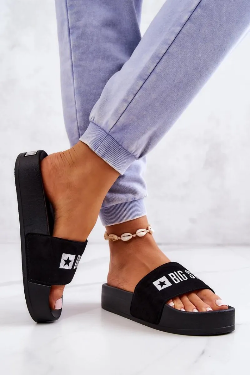 New Big Star Shoes Gumowe Klapki Big Star JJ274A263 Czarne