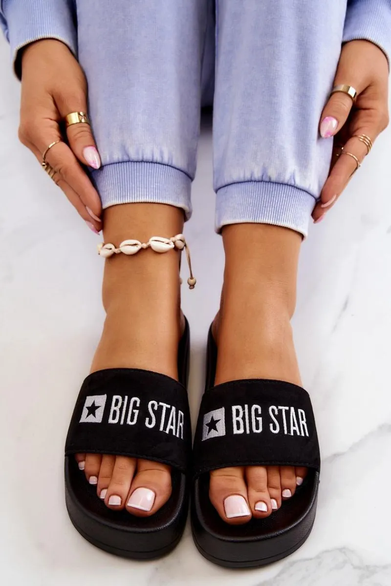 New Big Star Shoes Gumowe Klapki Big Star JJ274A263 Czarne