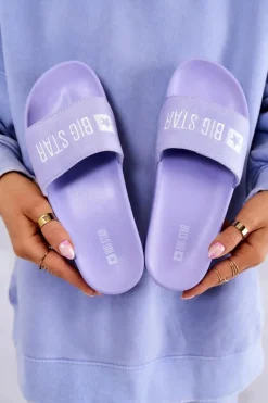 Klapki Damskie Big Star|Klapki Damskie Klasyczne>Big Star Shoes Gumowe Klapki Big Star JJ274A265 Fioletowe