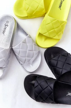 Online Boto Gumowe Klapki Damskie Szaro-Srebrne Let's Swim