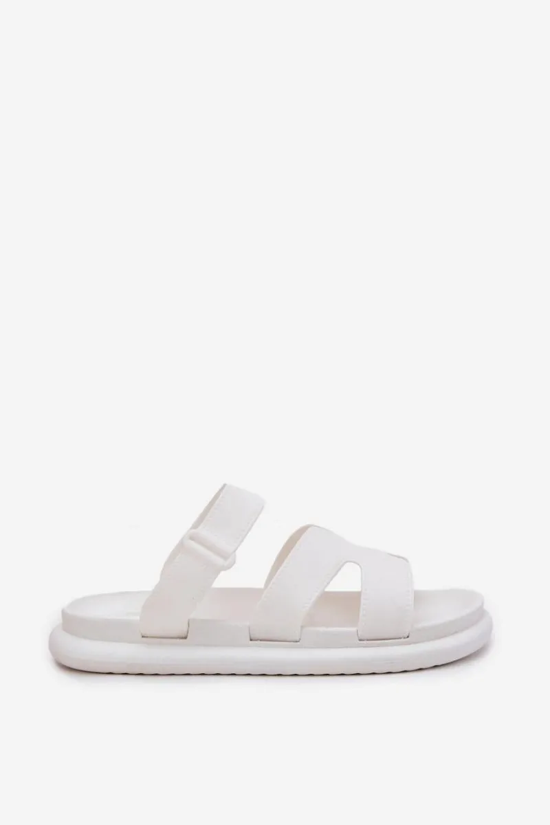 Hot Boto Gumowe Klapki Damskie Z Paskiem Białe Tavirae Biały