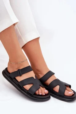 New Gumowe Klapki Damskie Z Paskiem Czarne Tavirae Damskie Klapki Na Platformie|Klapki Damskie Klasyczne