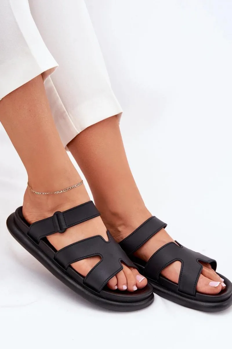 New Gumowe Klapki Damskie Z Paskiem Czarne Tavirae Damskie Klapki Na Platformie|Klapki Damskie Klasyczne