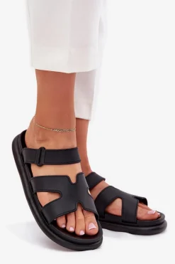 New Gumowe Klapki Damskie Z Paskiem Czarne Tavirae Damskie Klapki Na Platformie|Klapki Damskie Klasyczne