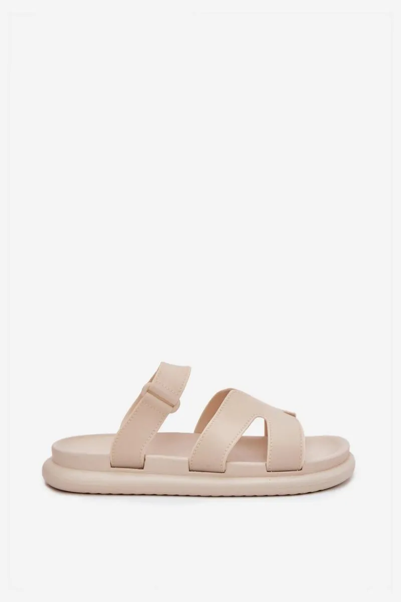 Klapki Na Platformie|Klapki Damskie Klasyczne>Boto Gumowe Klapki Damskie Z Paskiem Beżowe Tavirae Beżowy