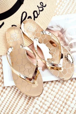 New Boto Gumowe Klapki Japonki Lu Boo Złote