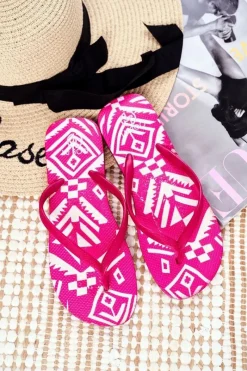 Klapki Sportowe|Klapki Damskie Japonki>Boto Gumowe Klapki Japonki Lu Boo Różowe