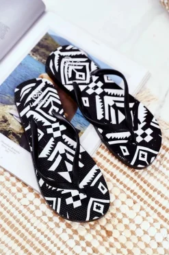 New Gumowe Klapki Japonki Lu Boo Czarne Damskie Klapki Sportowe|Klapki Damskie Japonki