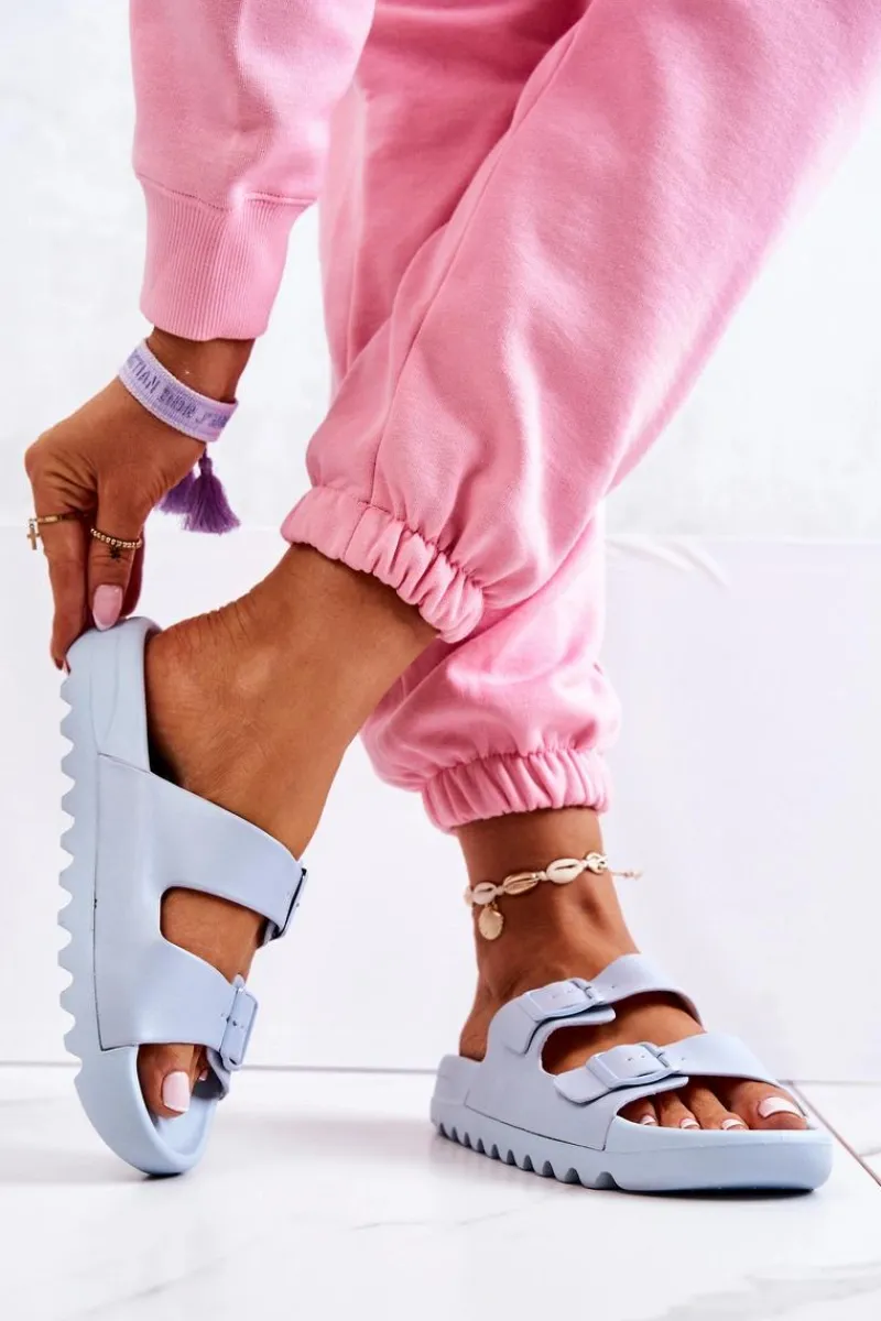 Klapki Na Platformie|Klapki Damskie Klasyczne>Boto Gumowe Klapki Na Platformie Niebieskie Westie