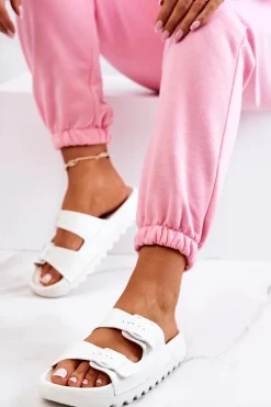 Best Gumowe Klapki Na Platformie Białe Westie Damskie Klapki Na Platformie|Klapki Damskie Klasyczne