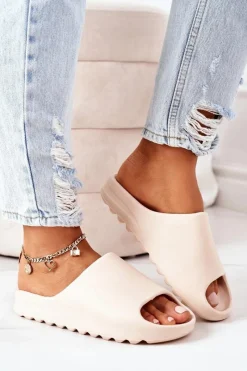 Klapki Basenowe|Klapki Na Platformie>Boto Gumowe Klapki Na Platformie Nude Squishy