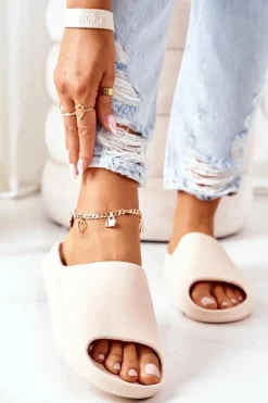 Klapki Basenowe|Klapki Na Platformie>Boto Gumowe Klapki Na Platformie Nude Squishy