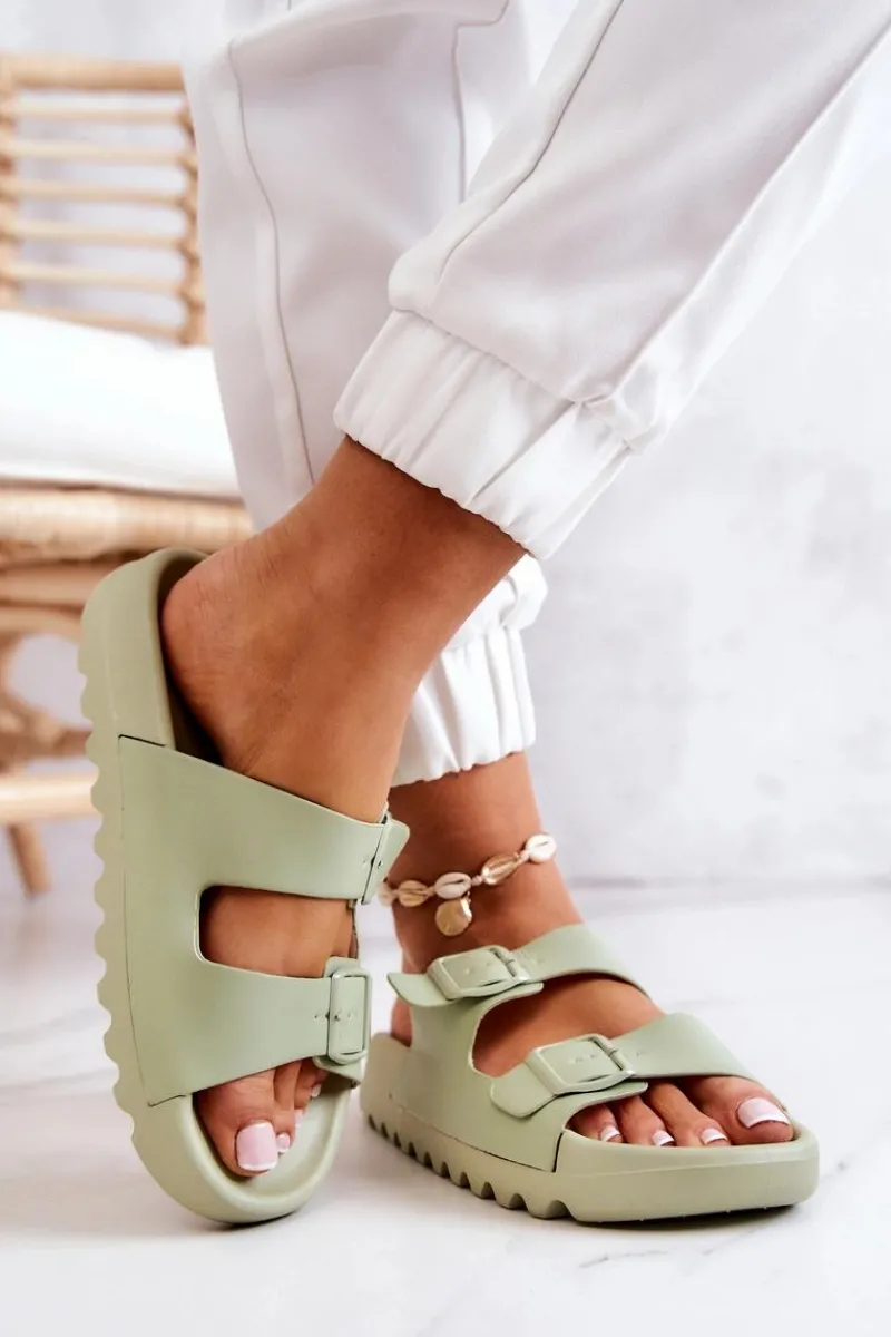 Klapki Na Platformie|Klapki Damskie Klasyczne>Boto Gumowe Klapki Na Platformie Zielone Westie