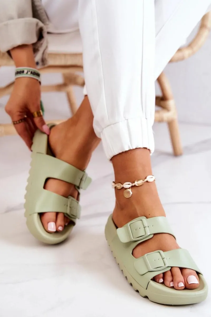 Klapki Na Platformie|Klapki Damskie Klasyczne>Boto Gumowe Klapki Na Platformie Zielone Westie