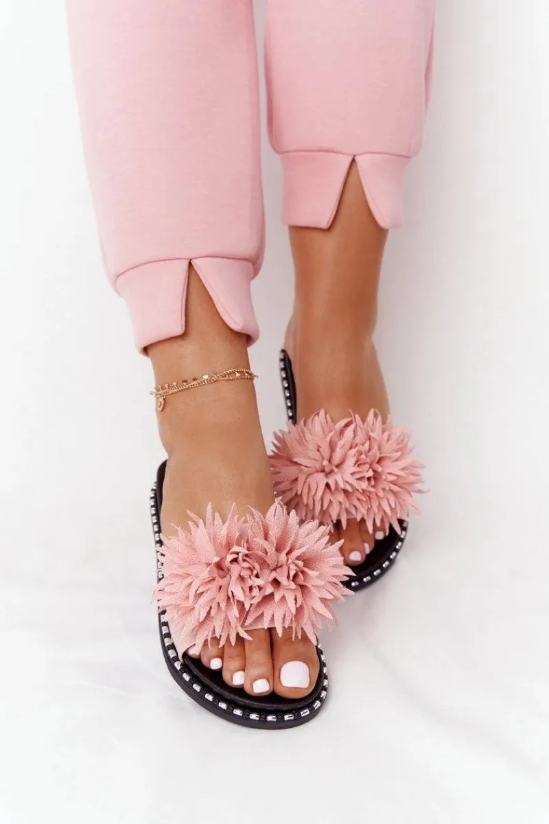 Klapki Damskie Klasyczne>Buty damskie Vinceza Gumowe Klapki Z Dżetami Vinceza 20-30101 Różowe