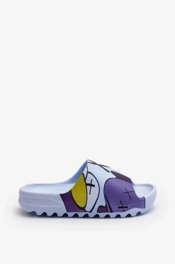 Clearance Boto Gumowe Klapki Z Nadrukiem Niebieskie Monsters