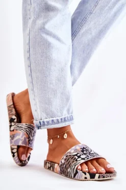 Clearance Gumowe Pachnące Klapki JJ285098 Czarno-Beżowe Damskie Klapki Sportowe|Klapki Damskie Klasyczne