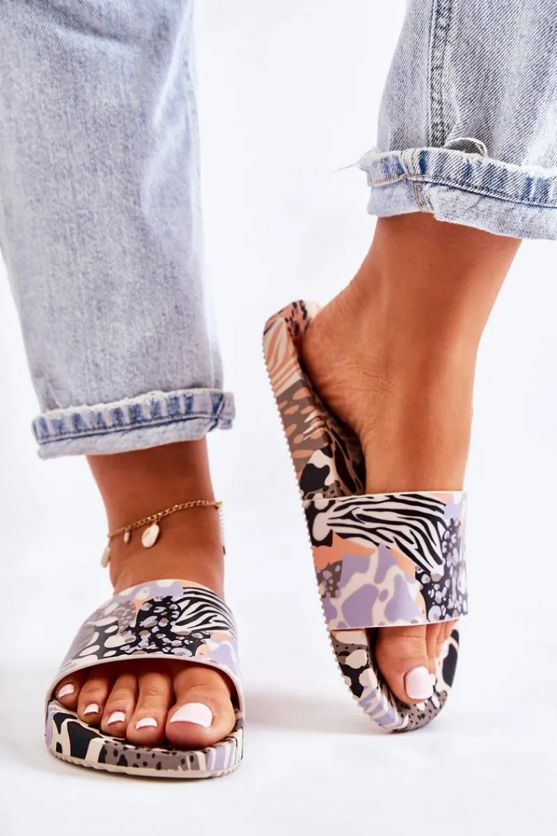 Clearance Gumowe Pachnące Klapki JJ285098 Czarno-Beżowe Damskie Klapki Sportowe|Klapki Damskie Klasyczne