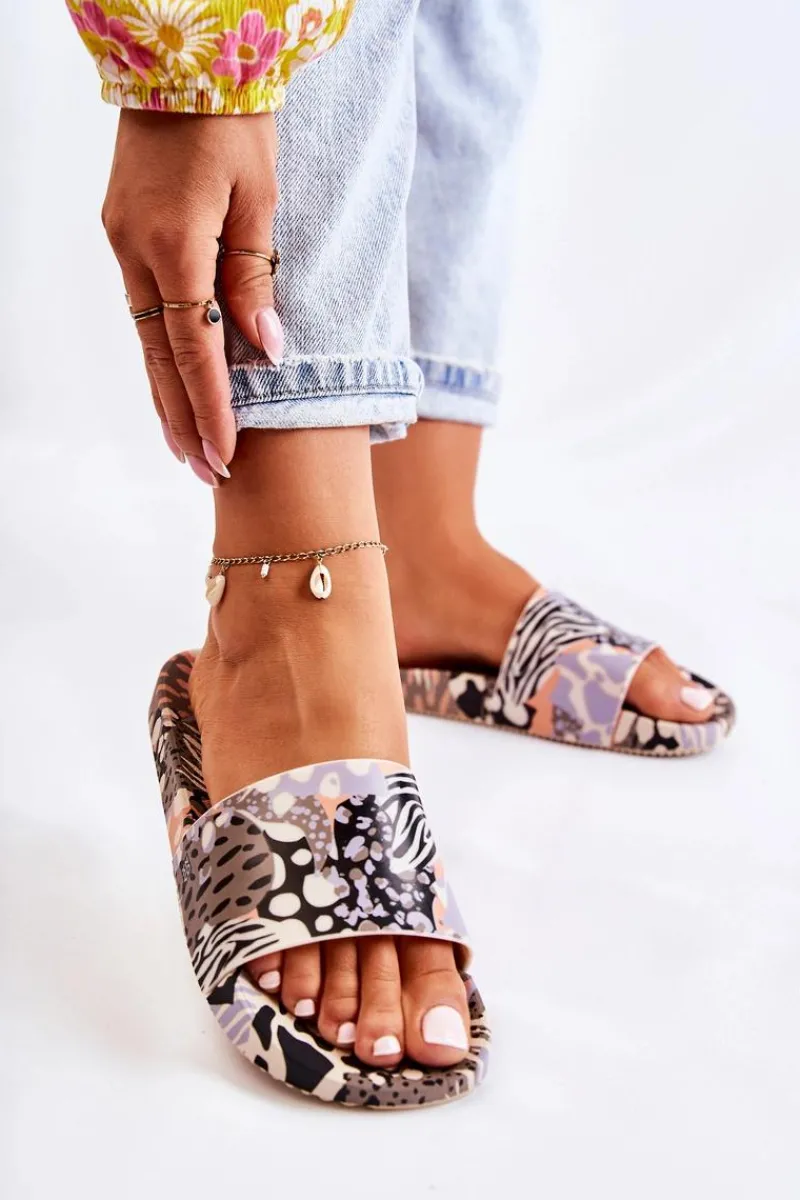 Clearance Gumowe Pachnące Klapki JJ285098 Czarno-Beżowe Damskie Klapki Sportowe|Klapki Damskie Klasyczne