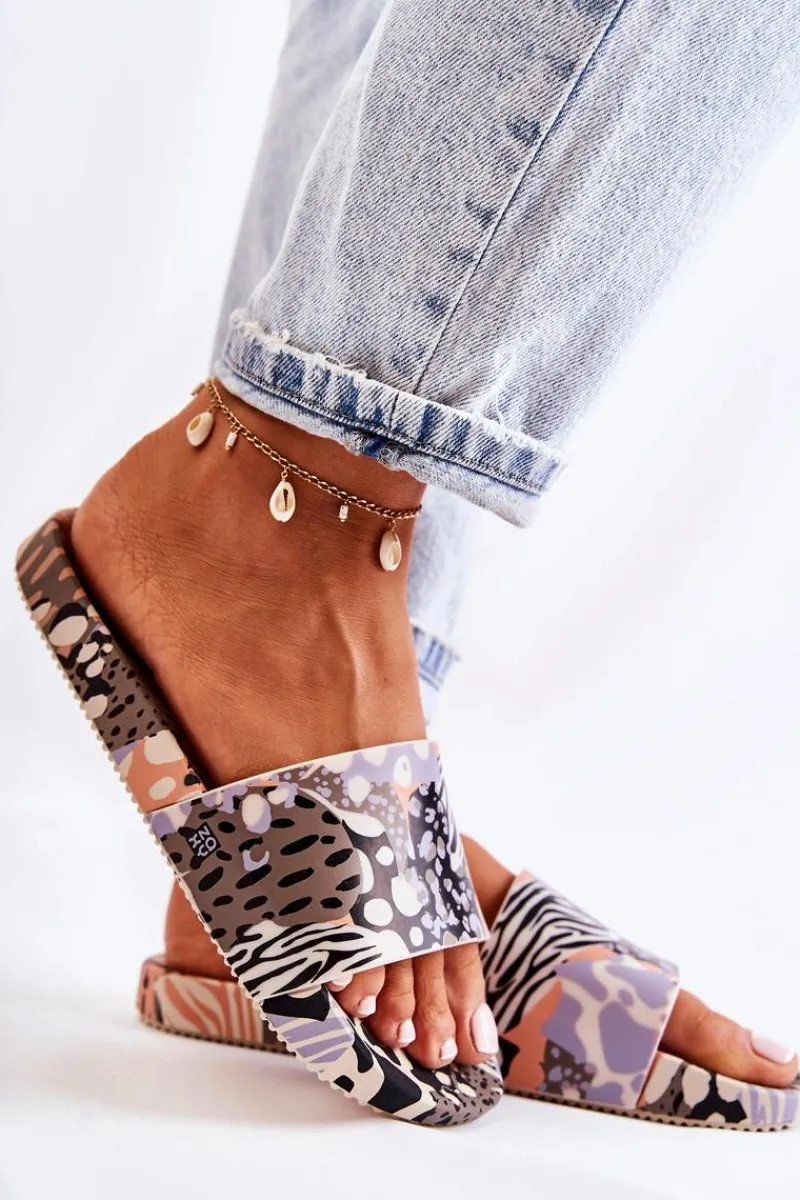 Clearance Gumowe Pachnące Klapki JJ285098 Czarno-Beżowe Damskie Klapki Sportowe|Klapki Damskie Klasyczne