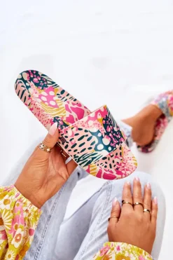 Sale ZAXY Gumowe Pachnące Klapki JJ285097 Różowo-Zielone