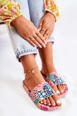 Sale ZAXY Gumowe Pachnące Klapki JJ285097 Różowo-Zielone