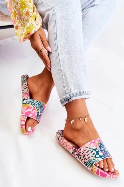 Sale ZAXY Gumowe Pachnące Klapki JJ285097 Różowo-Zielone