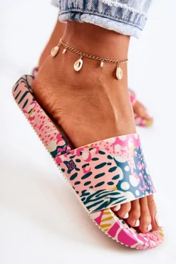 Sale ZAXY Gumowe Pachnące Klapki JJ285097 Różowo-Zielone