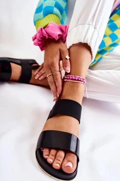 Sandały Płaskie><noscript><img width=