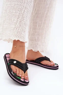 Klapki Sportowe|Klapki Damskie Big Star>Big Star Shoes Japonki Klapki Damskie Piankowe Big Star RR274A111 Czarne Czarny