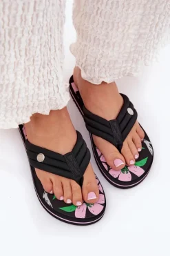 Klapki Sportowe|Klapki Damskie Big Star></noscript>Big Star Shoes Japonki Klapki Damskie Piankowe Big Star RR274A111 Czarne Czarny