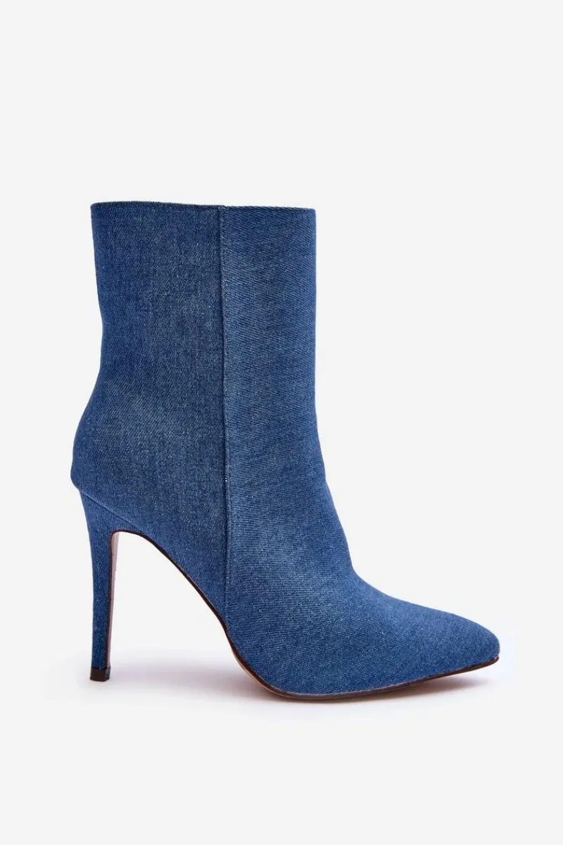 Sale Boto Jeansowe Botki Na Szpilce Niebieskie Eberpia