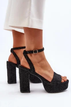 Sandały Na Słupku|Sandały Na Obcasie><noscript><img width=