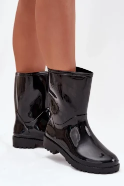 Hot Kalosze Damskie Czarne Elvara Damskie Kalosze Damskie