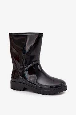 Hot Kalosze Damskie Czarne Elvara Damskie Kalosze Damskie