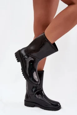 Hot Kalosze Damskie Czarne Elvara Damskie Kalosze Damskie