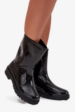 Hot Kalosze Damskie Czarne Elvara Damskie Kalosze Damskie