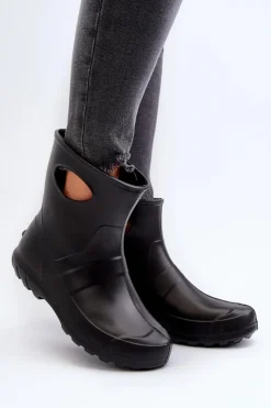 Clearance Kalosze Damskie Wodoszczelne LEMIGO GARDEN 752 Czarne Damskie Kalosze Damskie