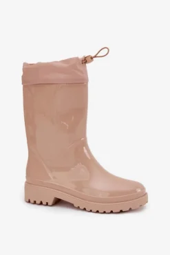 Best Boto Kalosze Damskie Ze Ściągaczem Beżowe Kessia