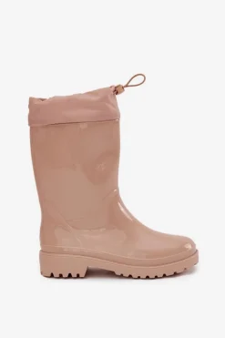 Best Boto Kalosze Damskie Ze Ściągaczem Beżowe Kessia