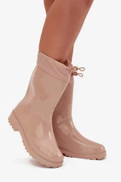 Best Boto Kalosze Damskie Ze Ściągaczem Beżowe Kessia