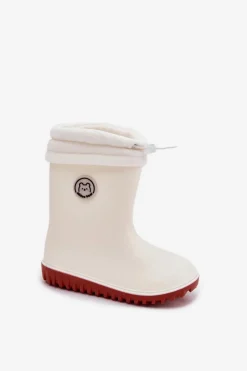 Clearance Kalosze Dziecięce Z Ocieplaczem Jasnobeżowe Odirisse Dzieci Dziewczęce