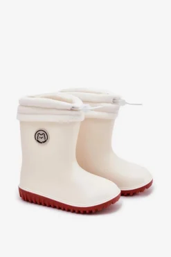 Clearance Kalosze Dziecięce Z Ocieplaczem Jasnobeżowe Odirisse Dzieci Dziewczęce