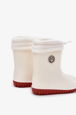 Clearance Kalosze Dziecięce Z Ocieplaczem Jasnobeżowe Odirisse Dzieci Dziewczęce