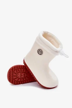 Clearance Kalosze Dziecięce Z Ocieplaczem Jasnobeżowe Odirisse Dzieci Dziewczęce