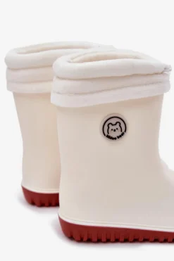 Clearance Kalosze Dziecięce Z Ocieplaczem Jasnobeżowe Odirisse Dzieci Dziewczęce