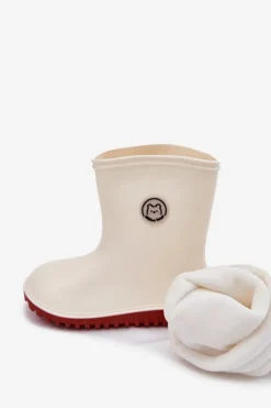 Clearance Kalosze Dziecięce Z Ocieplaczem Jasnobeżowe Odirisse Dzieci Dziewczęce