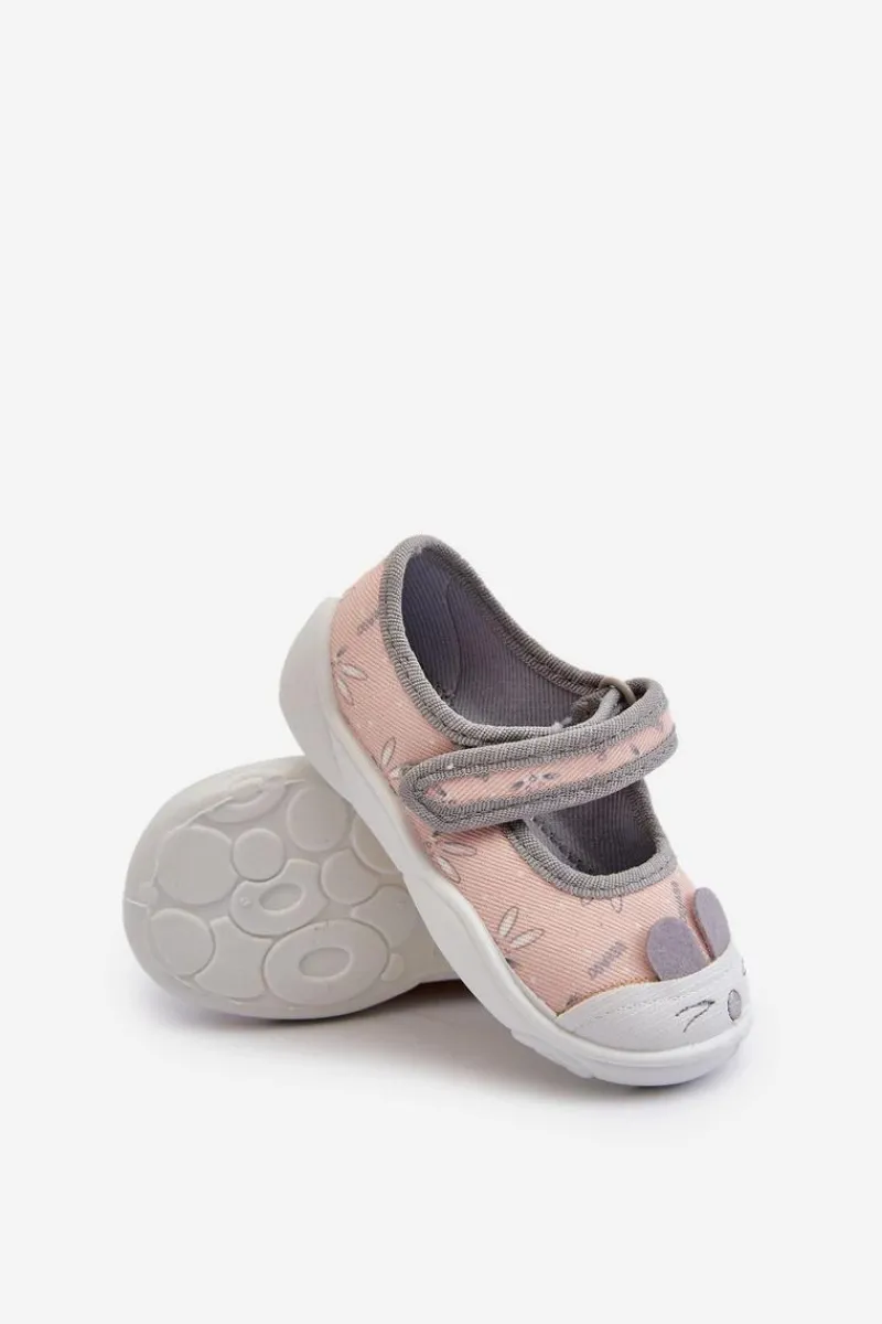 Sale BEFADO Kapcie Baleriny Królik 209P036 Brzoskwiniowe